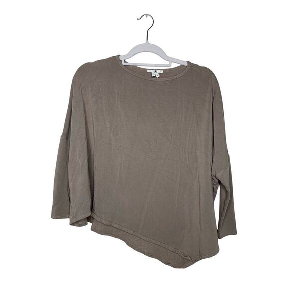 Helmut Lang Drop Shoulder Long Sleeve Asymmetrical Sweater Top - Picture 2 of 4